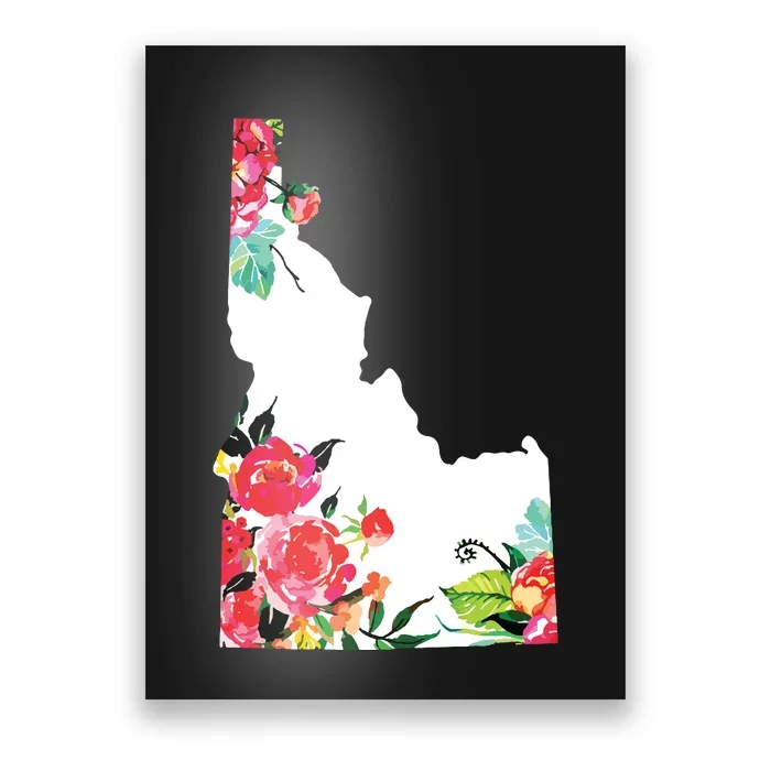 Idaho Vintage Rose State Map Pride Patriotic Floral Idaho Poster