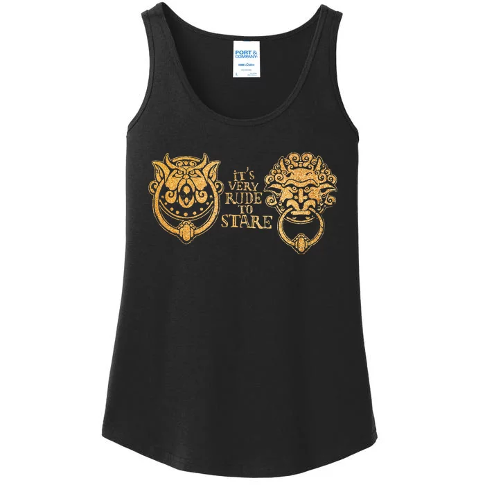 ItS Very Rude To Stare Labyrinth Knockers Gift Ladies Essential Tank