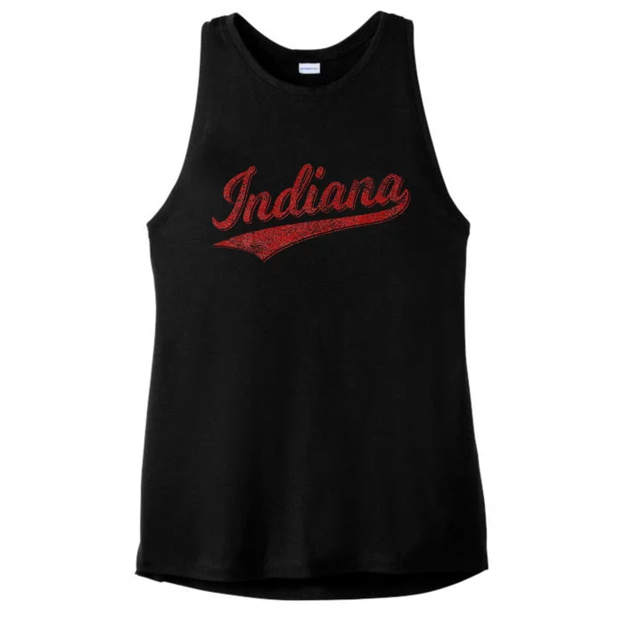 Indiana Varsity Script Classics Sports Jersey Ladies Tri-Blend Wicking Tank