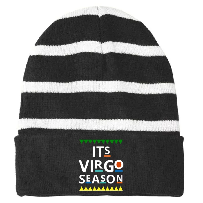 Its Virgo Season Striped Beanie with Solid Band