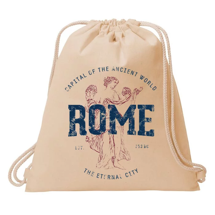 Italy Vacation Souvenir Vintage Rome Drawstring Bag