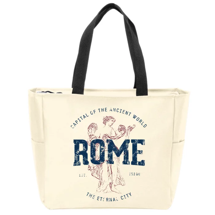 Italy Vacation Souvenir Vintage Rome Zip Tote Bag