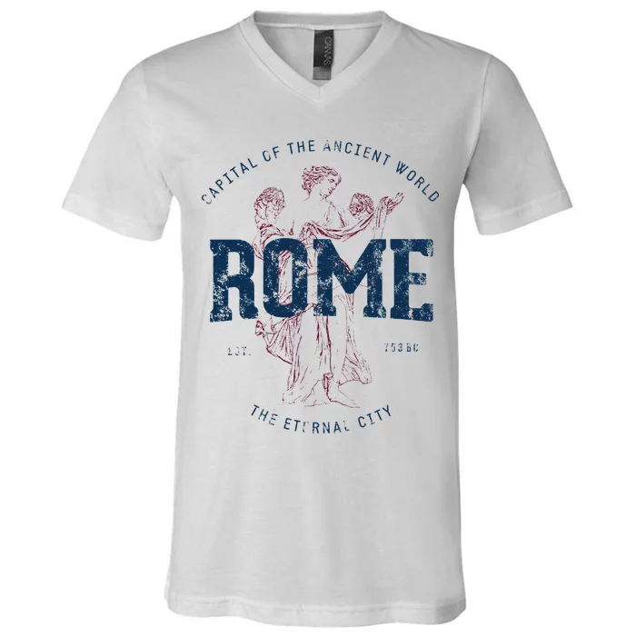 Italy Vacation Souvenir Vintage Rome V-Neck T-Shirt