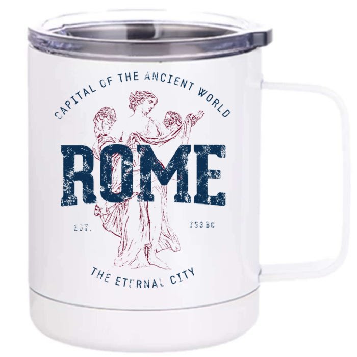 Italy Vacation Souvenir Vintage Rome Front & Back 12oz Stainless Steel Tumbler Cup