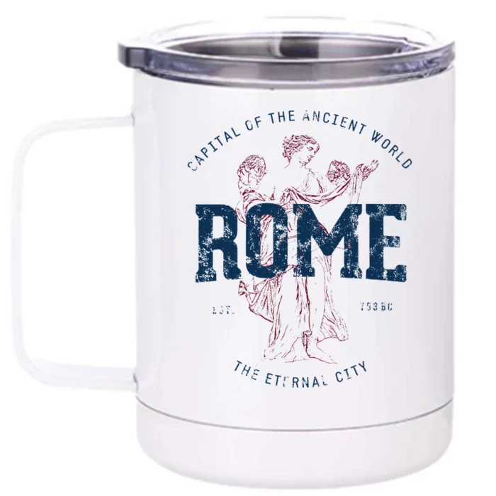 Italy Vacation Souvenir Vintage Rome Front & Back 12oz Stainless Steel Tumbler Cup