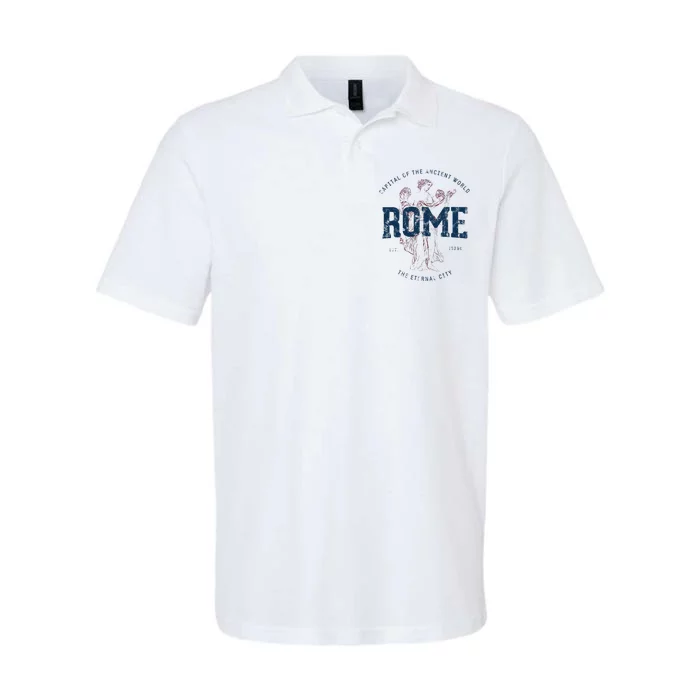 Italy Vacation Souvenir Vintage Rome Softstyle Adult Sport Polo