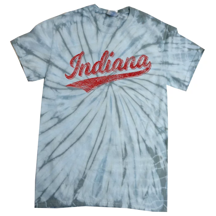 Indiana Varsity Script Classics Sports Jersey Style Tie-Dye T-Shirt