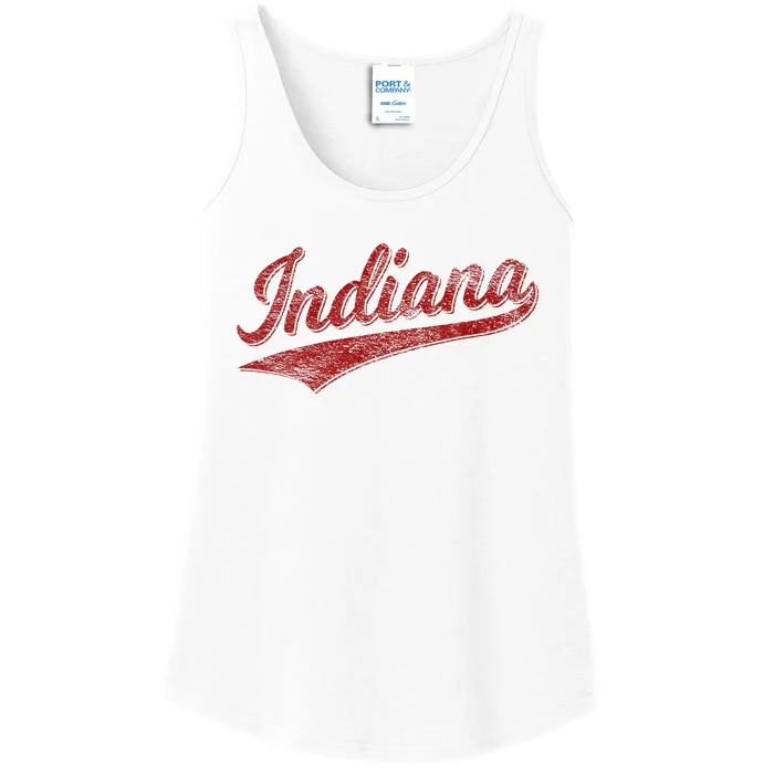 Indiana Varsity Script Classics Sports Jersey Style Ladies Essential Tank