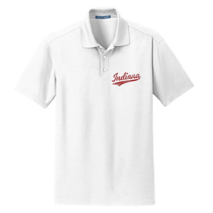 Indiana Varsity Script Classics Sports Jersey Style Dry Zone Grid Performance Polo