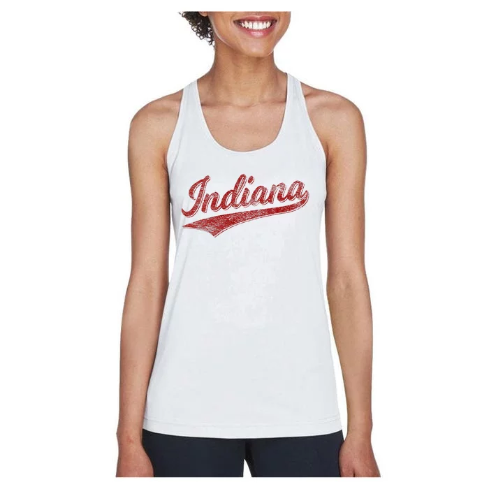 Indiana Varsity Script Classics Sports Jersey Style Women's Racerback Tank