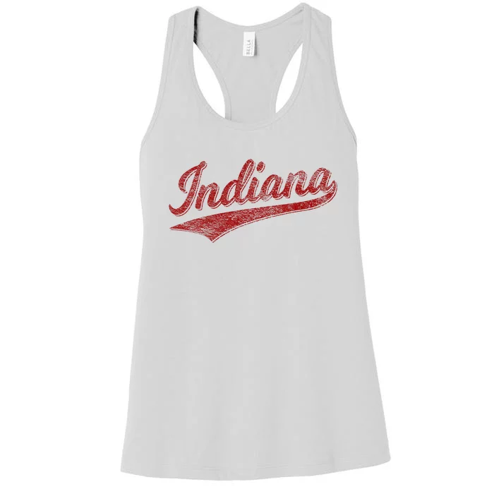 Indiana Varsity Script Classics Sports Jersey Style Women's Racerback Tank