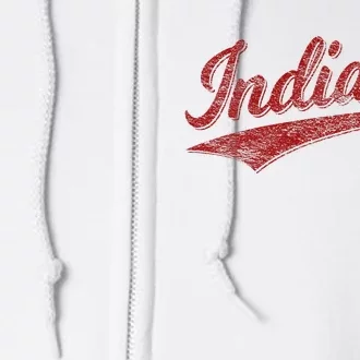 Indiana Varsity Script Classics Sports Jersey Style Full Zip Hoodie