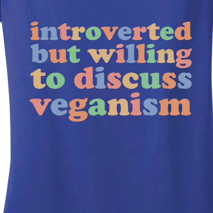 Introverted Vegan Shy Vegan Funny S Veganism Gift Women's V-Neck T-Shirt