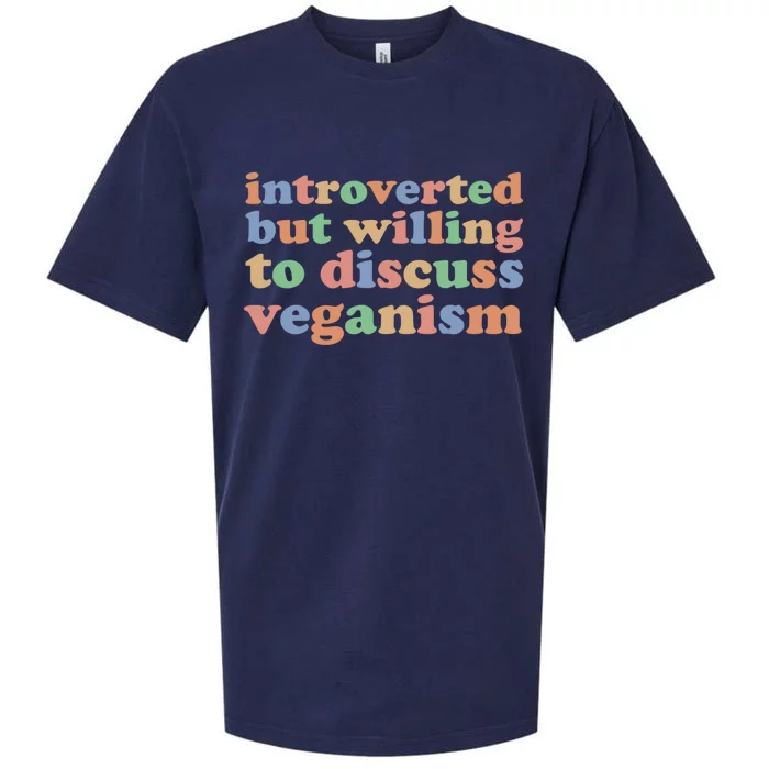 Introverted Vegan Shy Vegan Funny S Veganism Gift Sueded Cloud Jersey T-Shirt