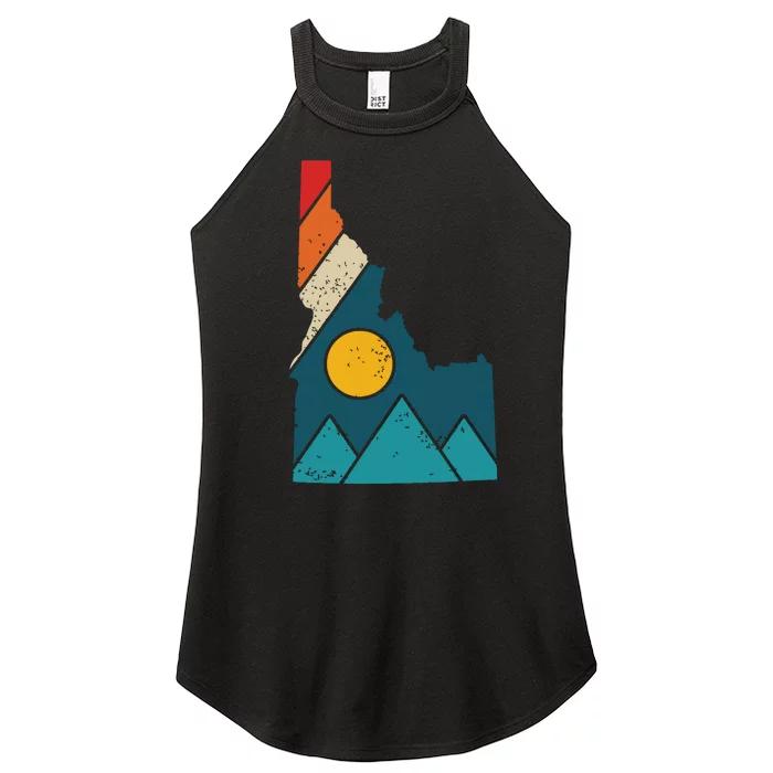 Idaho Vintage State Map Mountains Hiker Camping Pride Gift Women’s Perfect Tri Rocker Tank