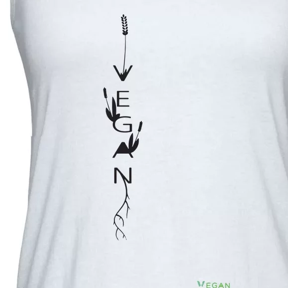 Im Vegan Shirts Vegan Roots Leafs Plant Based Ladies Essential Flowy Tank