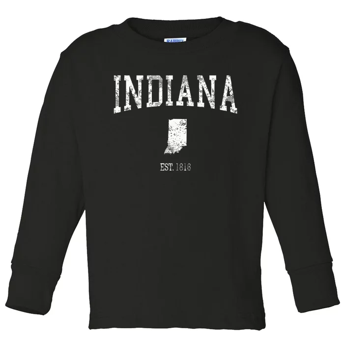 Indiana Vintage Sports Design Id Toddler Long Sleeve Shirt