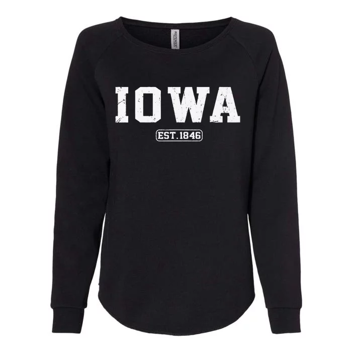 Iowa Vintage State Athletic Style Womens California Wash Sweatshirt