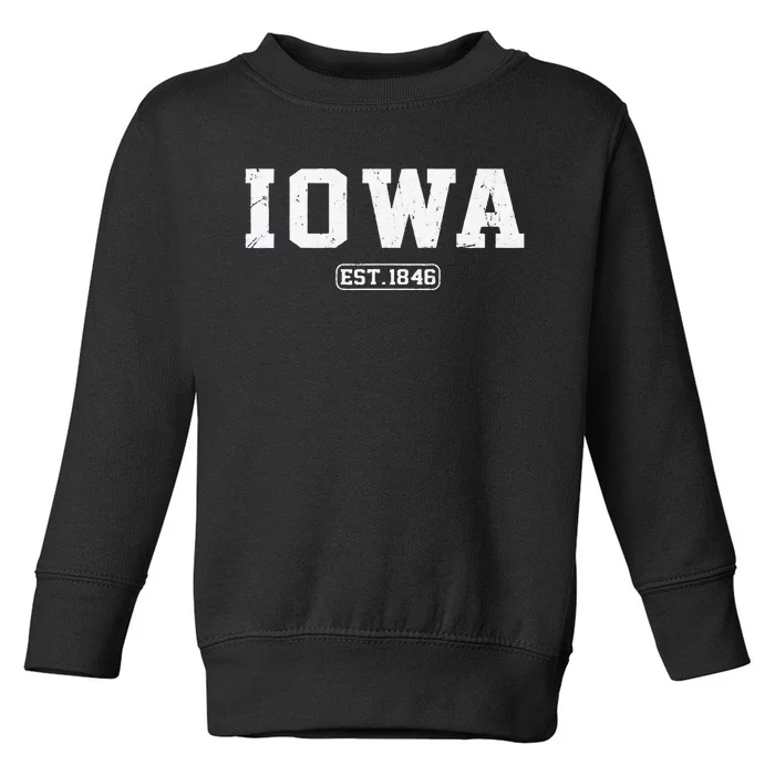 Iowa Vintage State Athletic Style Toddler Sweatshirt