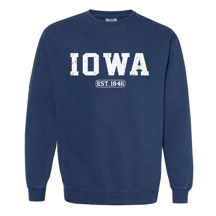 Iowa Vintage State Athletic Style Garment-Dyed Sweatshirt