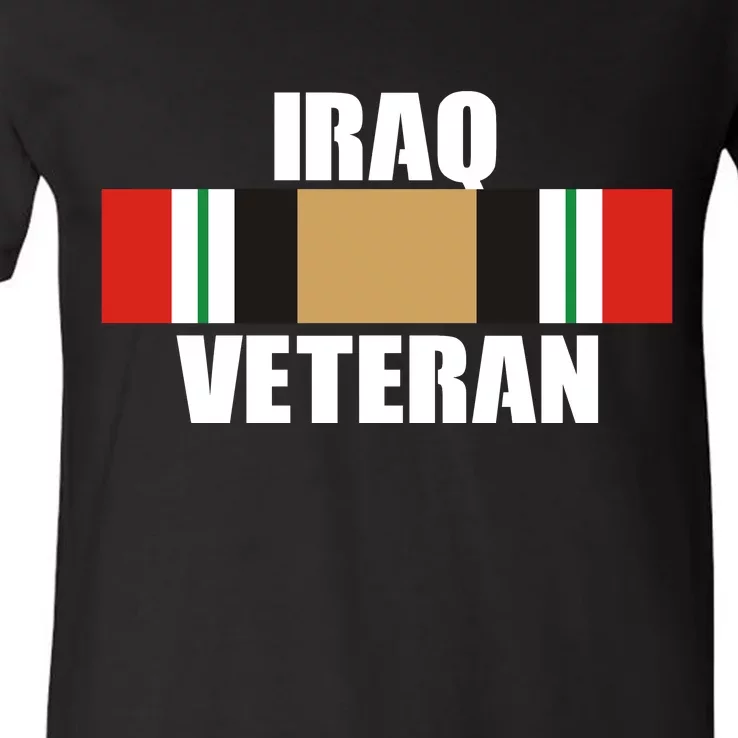 Iraq Veteran Stripe Badge V-Neck T-Shirt