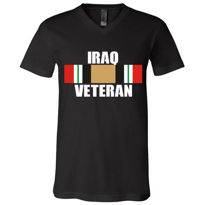 Iraq Veteran Stripe Badge V-Neck T-Shirt