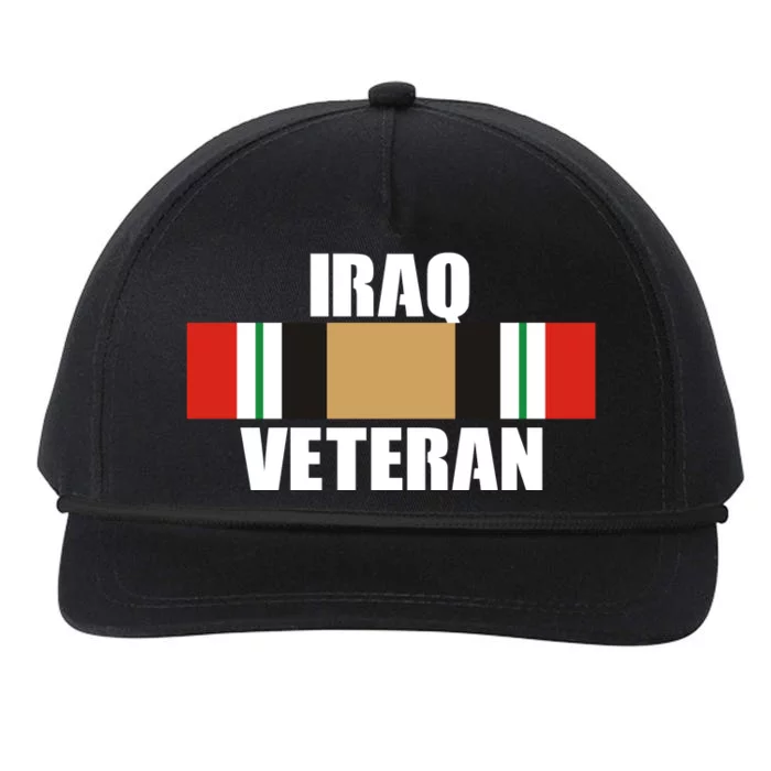 Iraq Veteran Stripe Badge Snapback Five-Panel Rope Hat