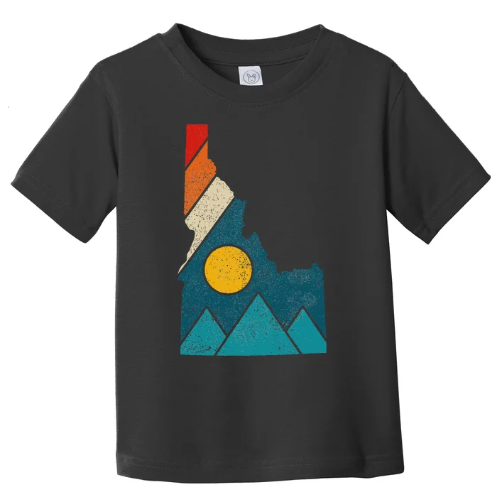 Idaho Vintage State Map Mountains Hiker Camping Pride Gift Toddler T-Shirt