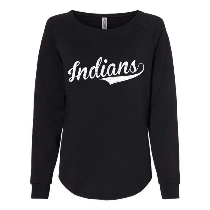 Indians Vintage Team Logo Womens California Wash Sweatshirt