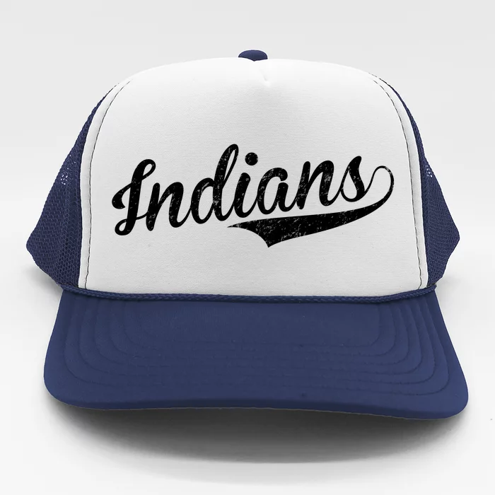 Indians Vintage Team Logo Trucker Hat