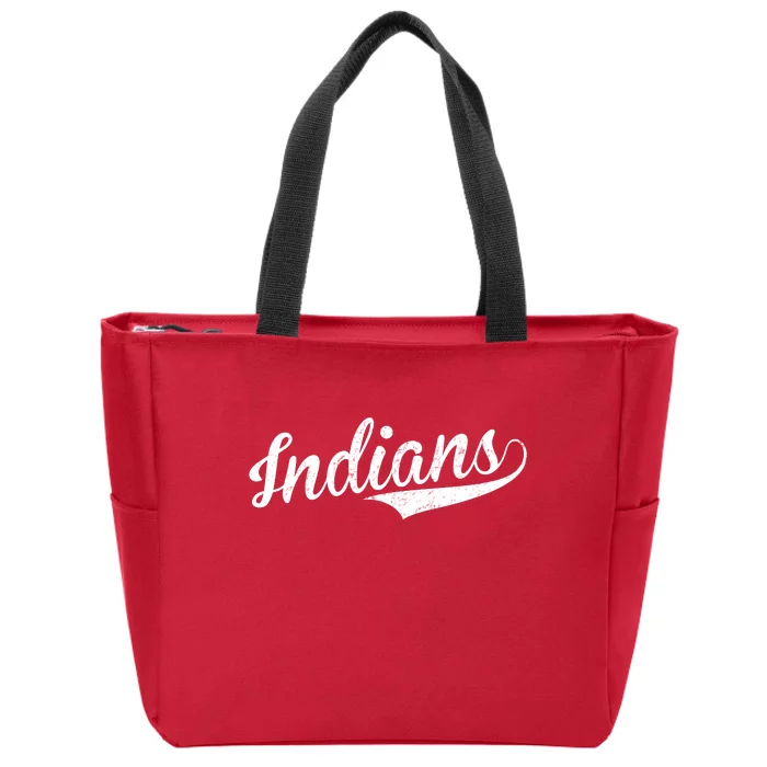 Indians Vintage Team Logo Zip Tote Bag