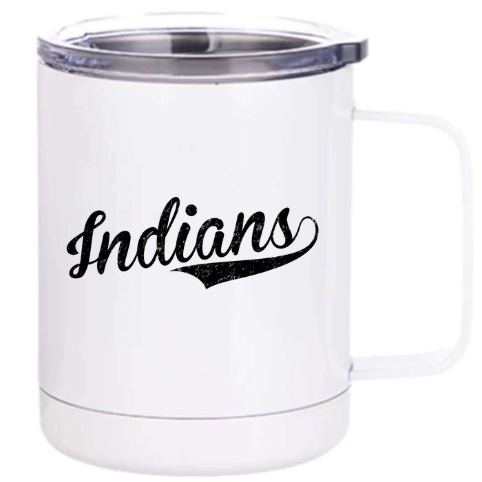 Indians Vintage Team Logo Front & Back 12oz Stainless Steel Tumbler Cup