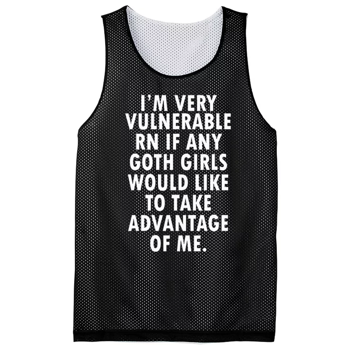 I'm Very Vulnerable Rn Mesh Reversible Basketball Jersey Tank