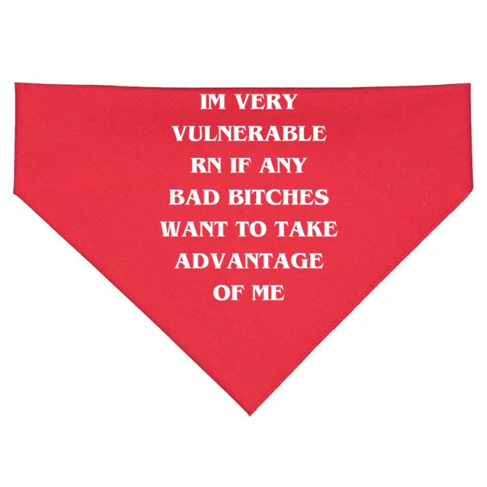 IM VERY VULNERABLE RN IF ANY BAD BITCHES WANT TO TAKE USA-Made Doggie Bandana