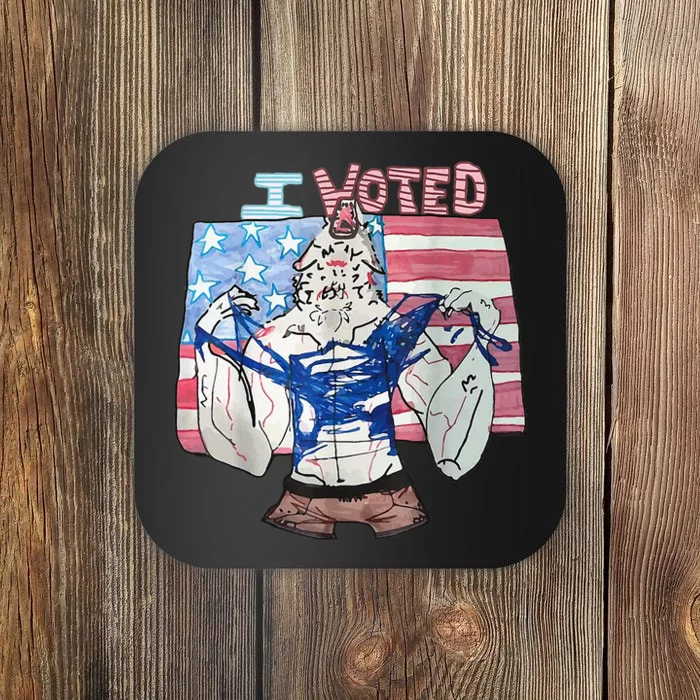 I Voted Werewolf Funny Coaster