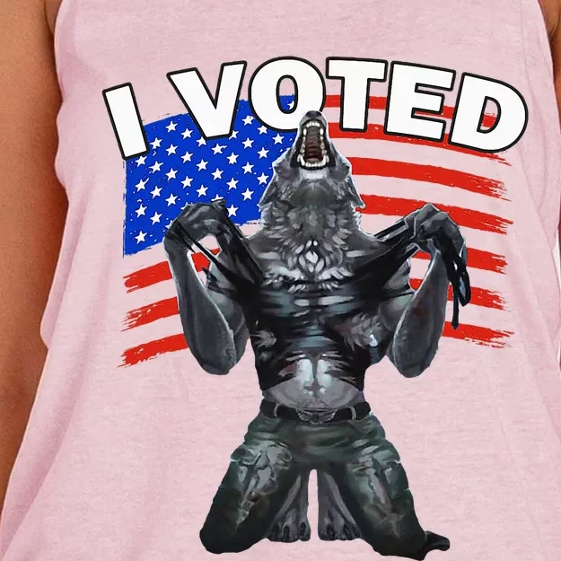 I Voted Werewolf Women's Knotted Racerback Tank