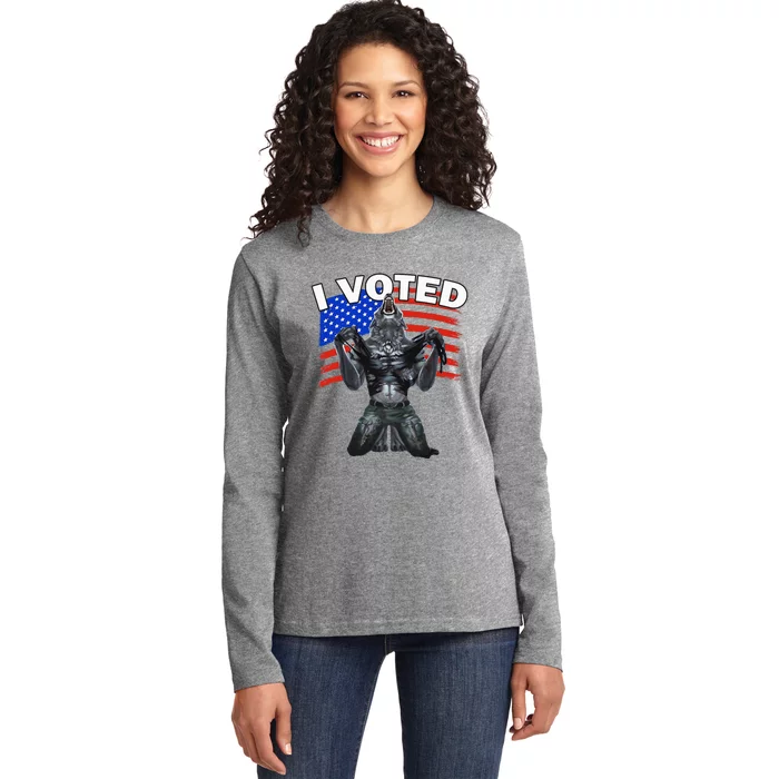 I Voted Werewolf Ladies Long Sleeve Shirt