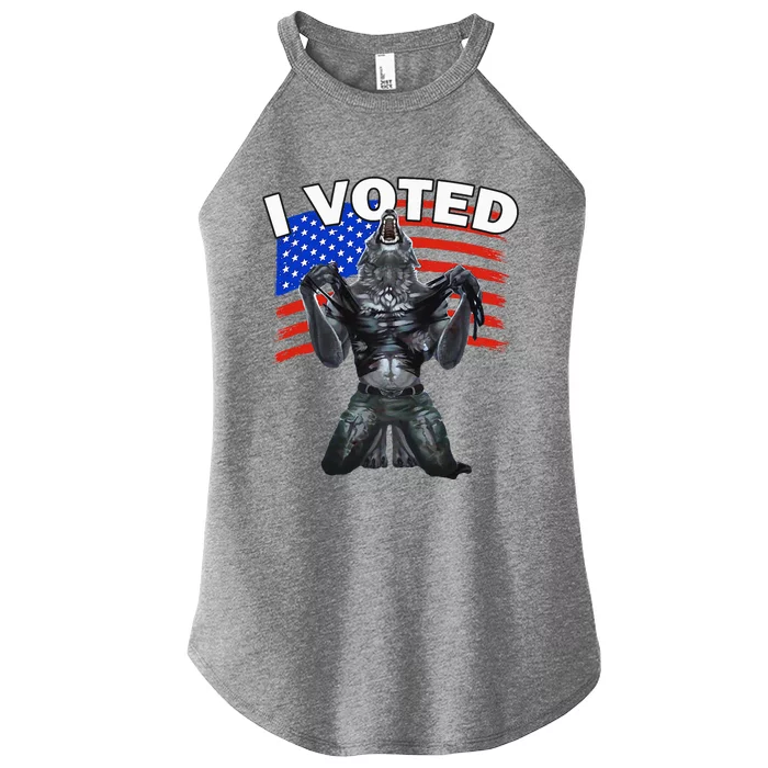 I Voted Werewolf Women’s Perfect Tri Rocker Tank