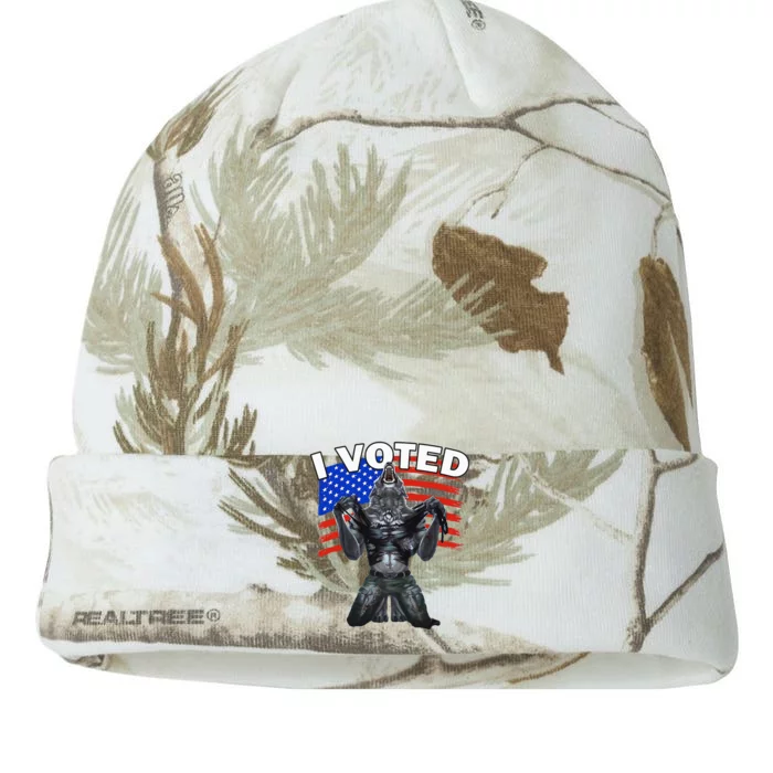 I Voted Werewolf Kati - 12in Camo Beanie