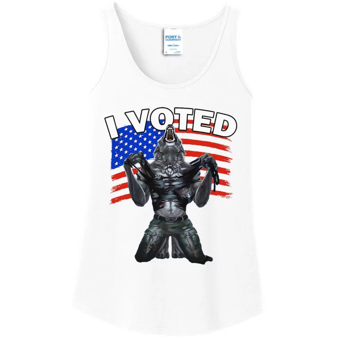 I Voted Werewolf Ladies Essential Tank