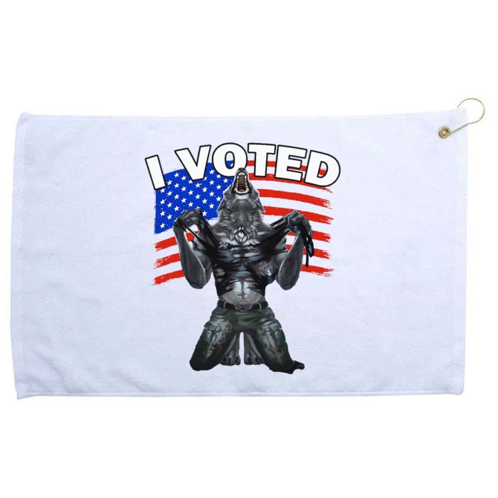 I Voted Werewolf Grommeted Golf Towel