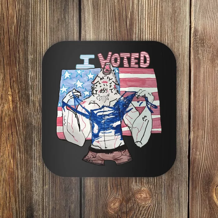 I Voted Werewolf Funny Coaster