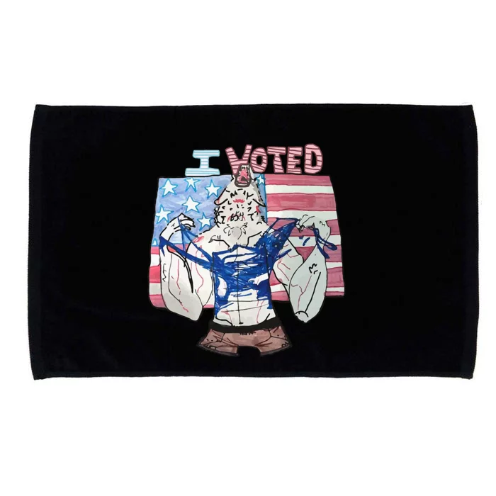 I Voted Werewolf Funny Microfiber Hand Towel