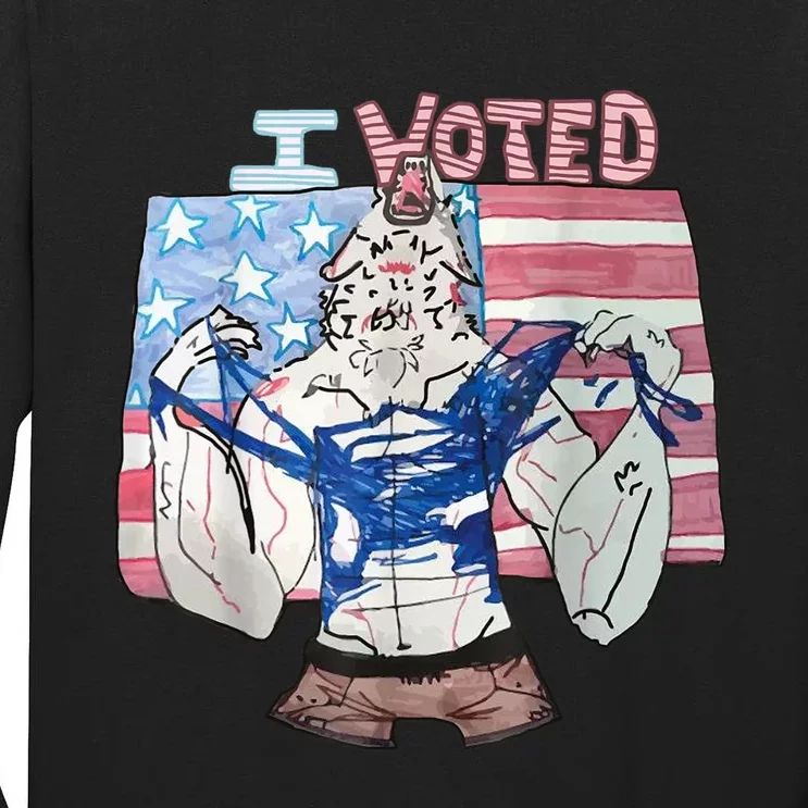 I Voted Werewolf Funny Tall Long Sleeve T-Shirt