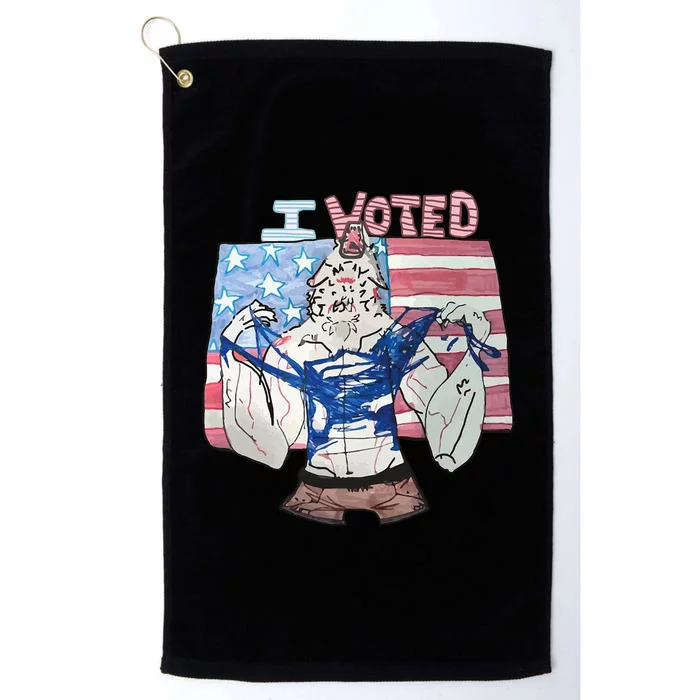 I Voted Werewolf Funny Platinum Collection Golf Towel