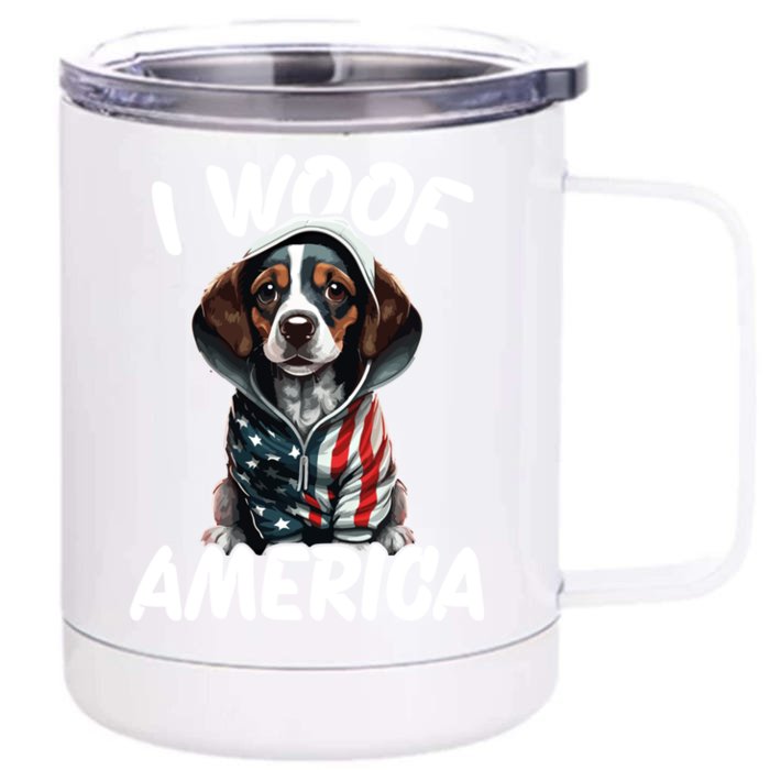 I Woof America Cute Gift Front & Back 12oz Stainless Steel Tumbler Cup