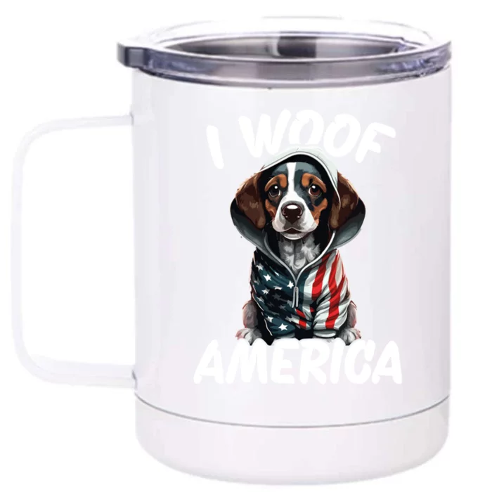 I Woof America Cute Gift Front & Back 12oz Stainless Steel Tumbler Cup