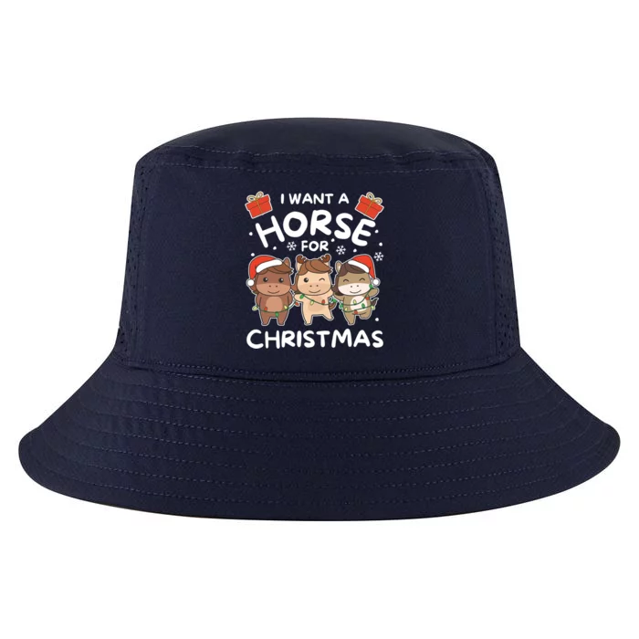 I Want A Horse For Christmas Sweet Horses Gift Cool Comfort Performance Bucket Hat