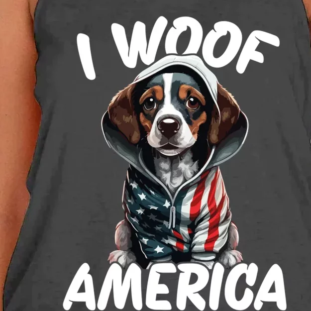 I Woof America Gift Women's Knotted Racerback Tank