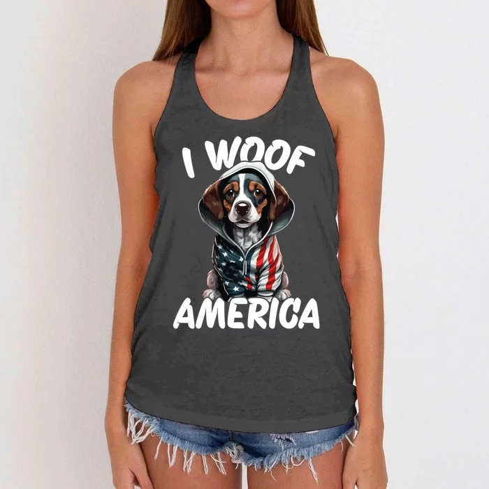 I Woof America Gift Women's Knotted Racerback Tank